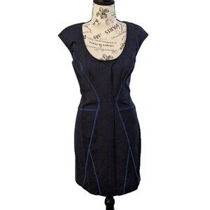 REBECCA TAYLOR Blue Dress with contrast seams bodycon 4
